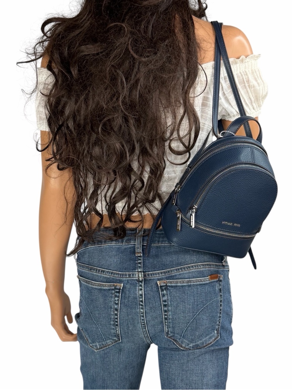 Michael Kors Rhea XS Backpack Convertible Crossbody Navy